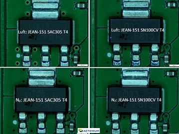 SN100CV SAC305 Vergleich Luft N2 600DPI